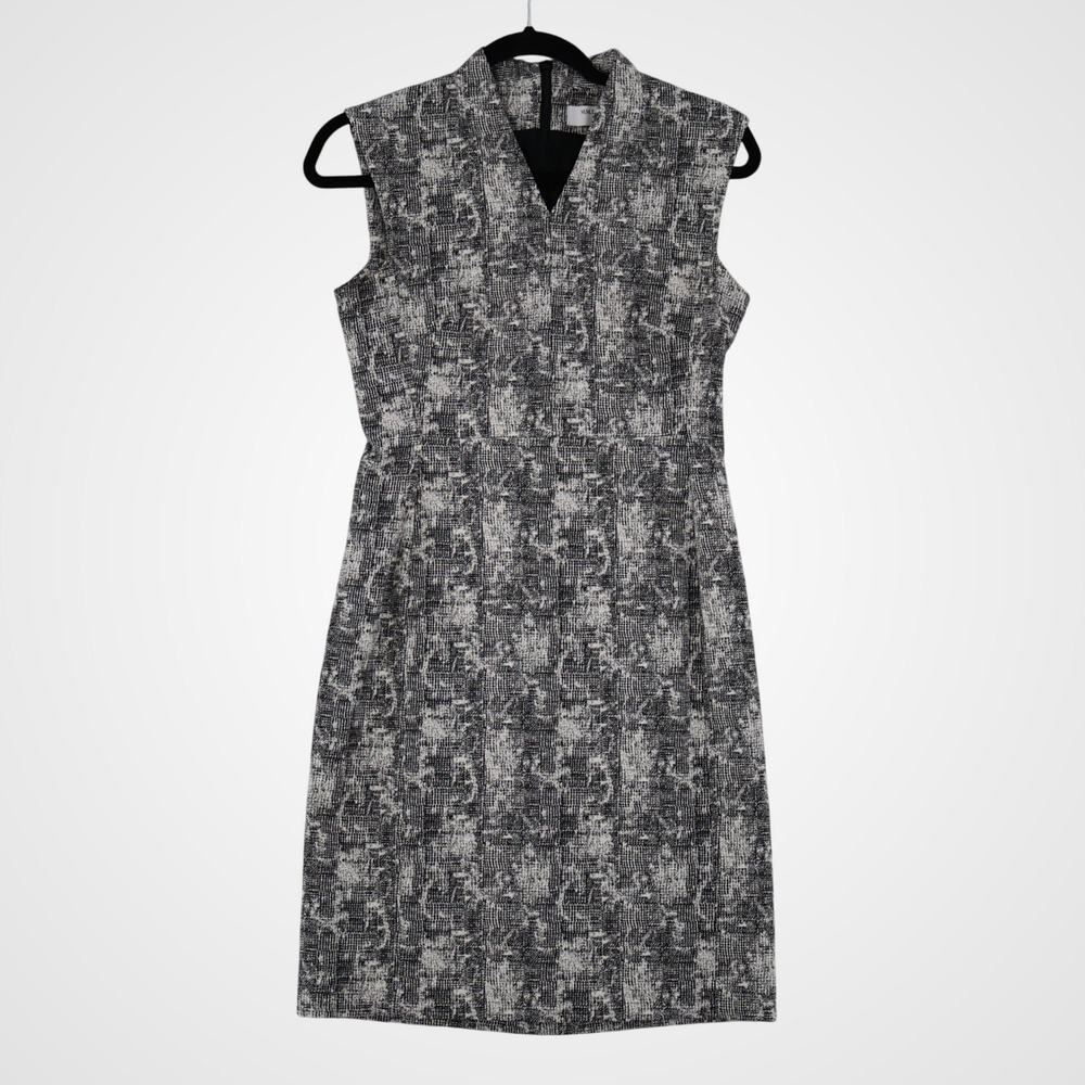 MM LaFleur Aditi Sheath Dress Womens 4 Gray Abstract Sleeveless Polished Career - Picture 2 of 16